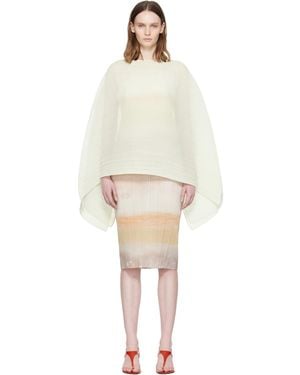 Pleats Please Issey Miyake 'Basic Madame-T Small' Stole in White