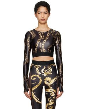 Versace Jeans Couture Chain Couture Crop T-shirt - Black