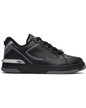 Versace Baskets Noires À Motif Greca