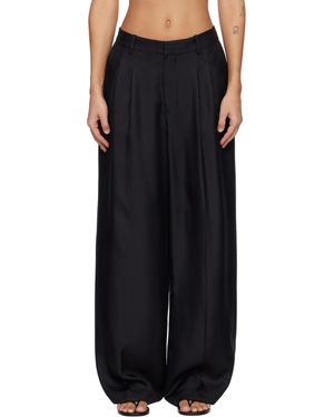 Lisa Yang Pantalon Façon Tailleur Ample Noir En Soie