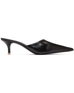 Acne Studios Black Offset Kitten Heel Mules