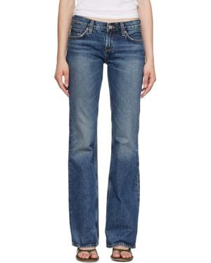 Agolde Jean Semi-Évasé Bleu À Taille Basse