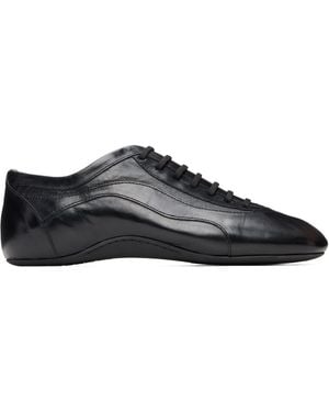 Dries Van Noten Leather Ballerina Trainers - Black