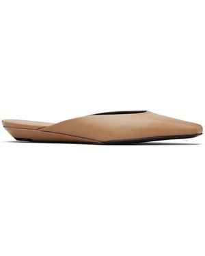 Loulou de Saison Tan Diane Calf Leather Mule Flats - Black