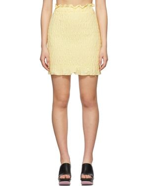 MSGM Stretch Ruched Skirt - Yellow