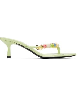 CASABLANCA Beaded Heeled Sandals - Metallic