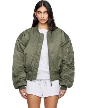 Entire studios Cropped Broad Bomber Jacket - Green