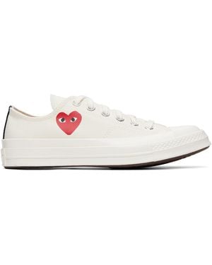 COMME DES GARÇONS PLAY Off- Converse Edition Chuck 70 Og Single Heart Trainers - White