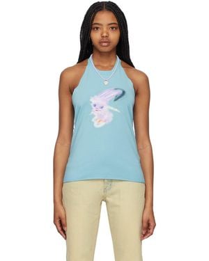 we11done Blue Halter Tank Top