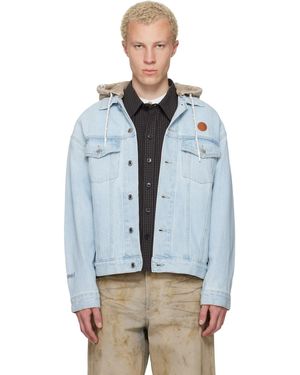 Aape By A Bathing Ape 'Aapenow' Moonface Hooded Denim Jacket - Blue