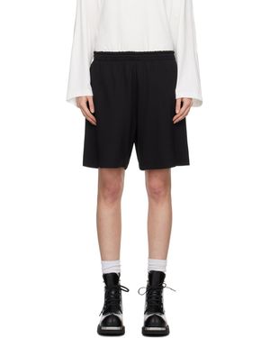 MM6 by Maison Martin Margiela Black Embroidered Shorts