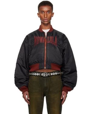 Mowalola Reversible Embroidered Logo Bomber Jacket - Black