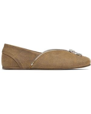 JW Anderson Tan Biker Ballerina Flats - Black