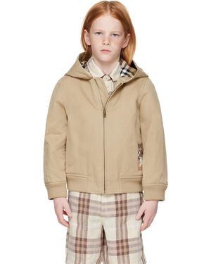 Burberry キッズ｜ベージュ チェックラベル ジャケット - ナチュラル