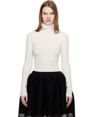 Issey Miyake December Cotton Baguette Turtleneck - White