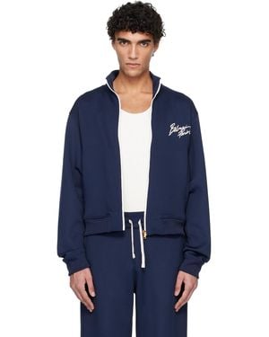 Balmain Printed Signature Track Jacket - Blue