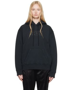 MM6 by Maison Martin Margiela ブラック Unbrushed Sweat Jersey フーディ