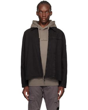 Stone Island ブラック ガーメントダイ シャツ