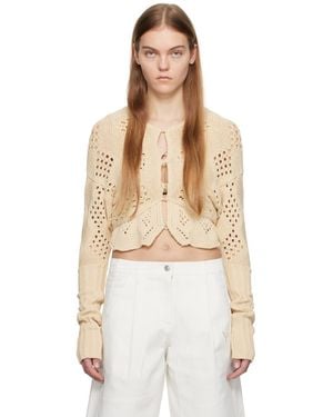 OPEN YY Argyle Cardigan - Natural