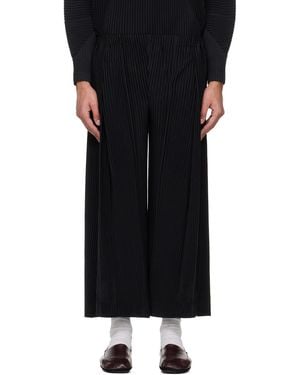 Homme Plissé Issey Miyake Pleats Bottoms Trousers - Black