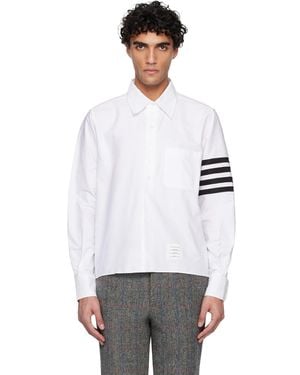 Thom Browne 4-Bar Oxford Shirt - White
