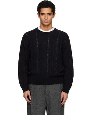 Tonywack Distressed Ribbed Jumper - Black