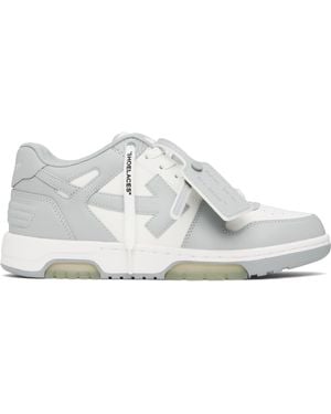 Off-White c/o Virgil Abloh ホワイト＆グレー Out Of Office カーフレザースニーカー - ブラック