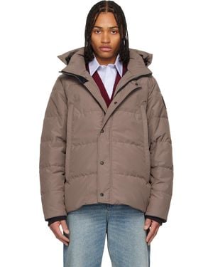 Canada Goose Blouson Wyndham Taupe Rembourré En Duvet - Marron