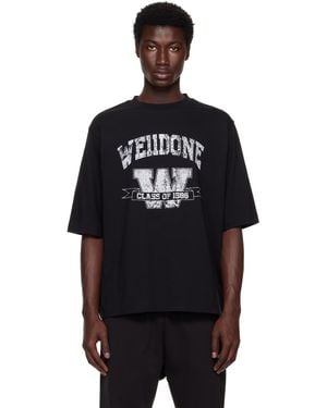we11done Printed University T-Shirt - Black