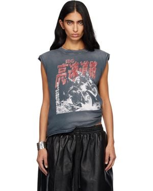 Lu'u Dan Wadded Sleeveless T-Shirt - Black