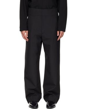 Fear Of God Wool Poplin Casual Flat Front Pants - Black