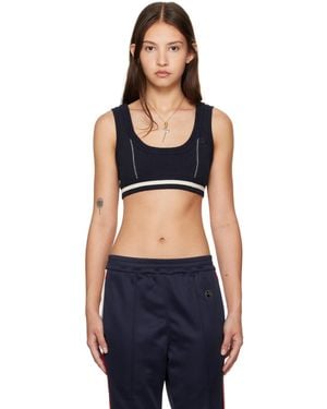 Ambush Contrast Stitch Bra Top - Black