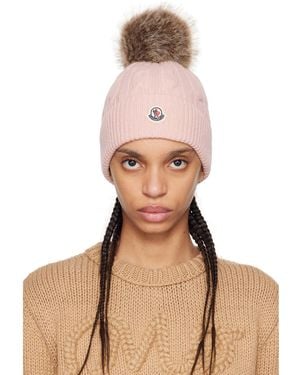 Moncler Wool & Cashmere Pom Pom Beanie - Pink