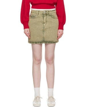 Ami Paris カーキ コットン デニム ミニスカート - マルチカラー