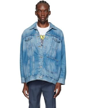 Ganni Oversized Denim Jacket - Blue