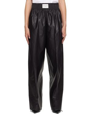 Givenchy Pantalon Noir En Popeline Technique À Coupe Cocon Et Taille Élastique