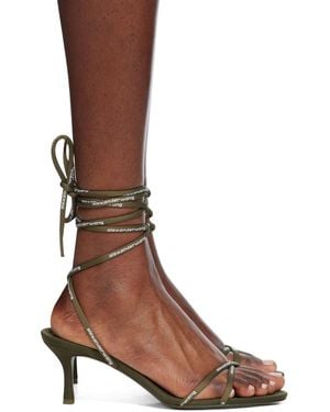 Alexander Wang Khaki Helix 65 Strappy Mid Heeled Sandals - Brown