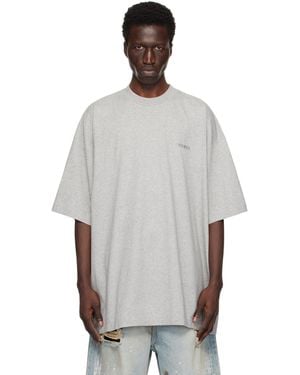Vetements グレー ロゴ刺繍 Tシャツ - ホワイト