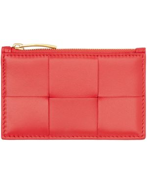 Bottega Veneta ジップカードケース - レッド