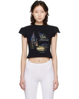 Vetements 'Paris' Tourist Front Sleeve Baby T-Shirt - Black