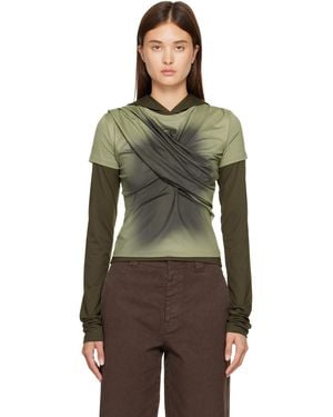 ANDERSSON BELL Khaki Gathered Jersey Hoodie & T-Shirt Set - Multicolour