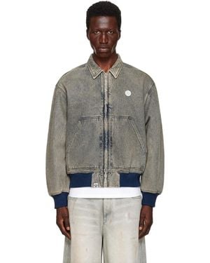 Aape By A Bathing Ape 'Aapenow' Light Weight Denim Jacket - Grey
