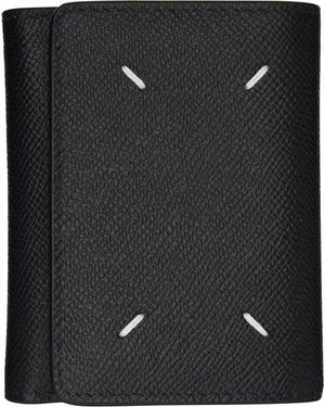 Maison Margiela Portefeuille Noir À Ornement Cousu