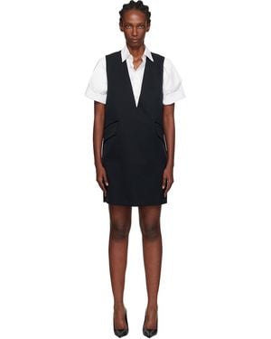 MM6 by Maison Margiela Tailoring Wool Minidress - Black
