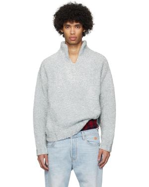 ERL シルバーメタリックニットポロシャツ メンズ ERL ポロシャツ | オンラインセールは最大51%オフ | Lyst