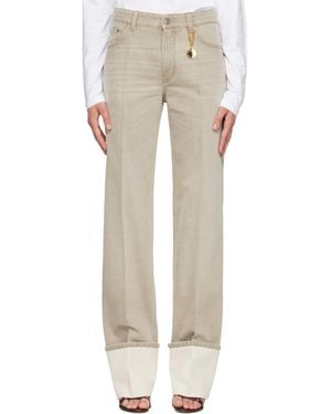 Stella McCartney Straight Turn-Up Jeans - Natural