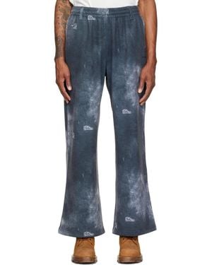 we11done Trompe L'Oeil Denim Printed Sweatpants - Blue
