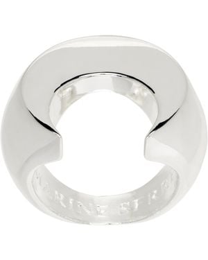 Marine Serre Regenerated Brass Moon Ring - Metallic