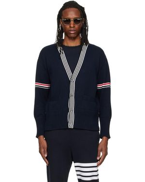 Thom Browne Rwb Armband Lobster Jersey Cardigan - Blue