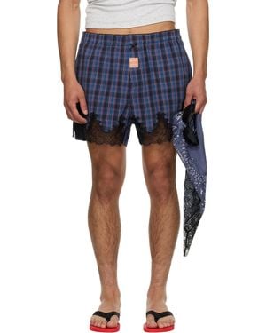 Martine Rose Ssense Exclusive French Panties Shorts - Blue
